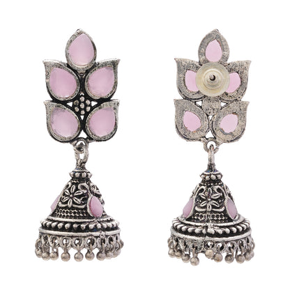 Twinkle drops jhumki earrings (Baby Pink)