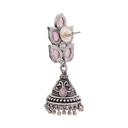 Twinkle drops jhumki earrings (Baby Pink)