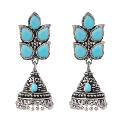 Twinkle drops jhumki earrings (Sky Blue)