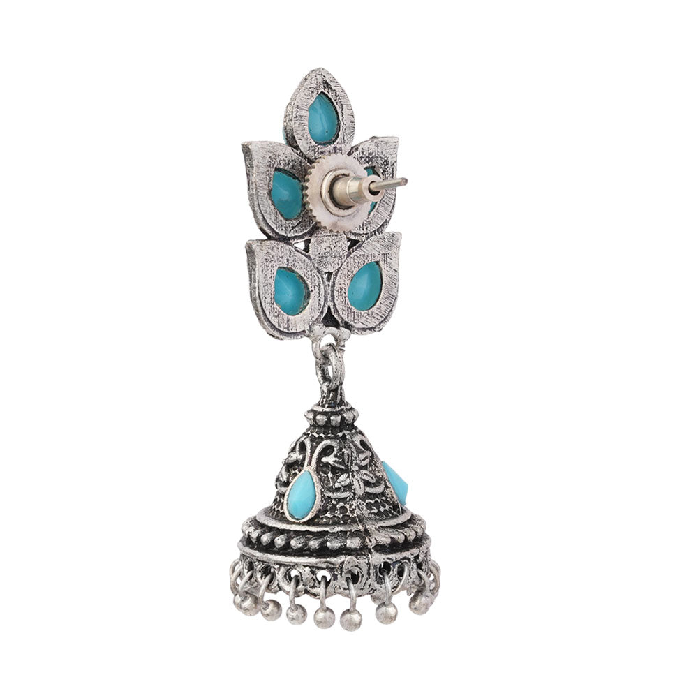 Twinkle drops jhumki earrings (Sky Blue)