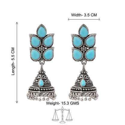 Twinkle drops jhumki earrings (Sky Blue)