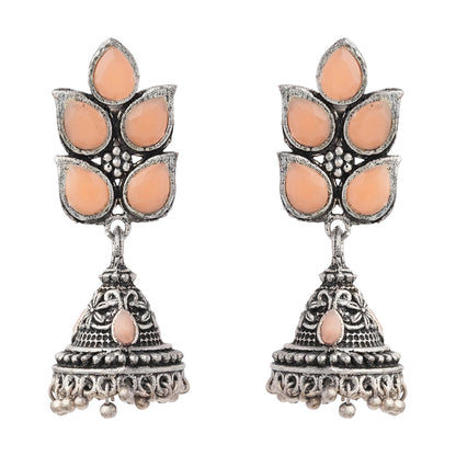Twinkle drops jhumki earrings (Light Orange)