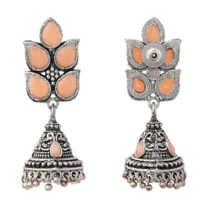 Twinkle drops jhumki earrings (Light Orange)