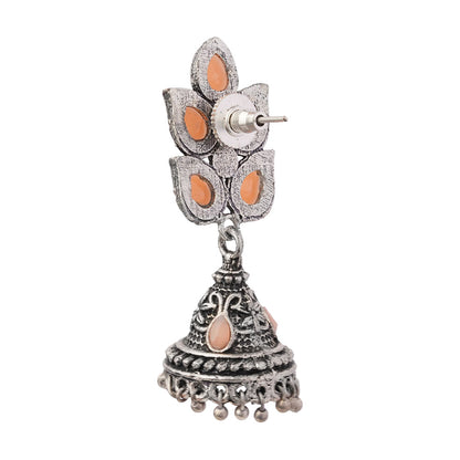 Twinkle drops jhumki earrings (Light Orange)