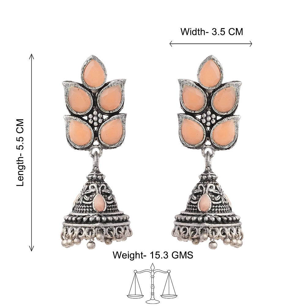 Twinkle drops jhumki earrings (Light Orange)