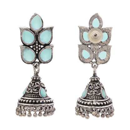 Twinkle drops jhumki earrings (Mint)