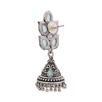 Twinkle drops jhumki earrings (Mint)