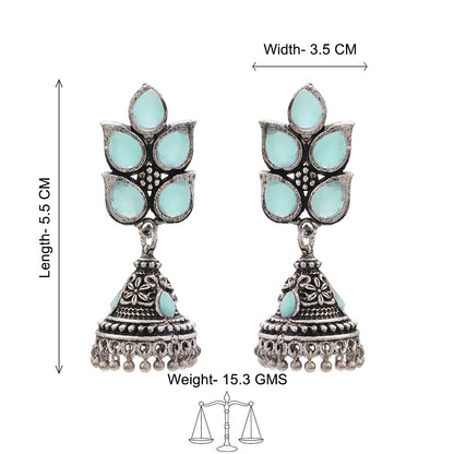 Twinkle drops jhumki earrings (Mint)