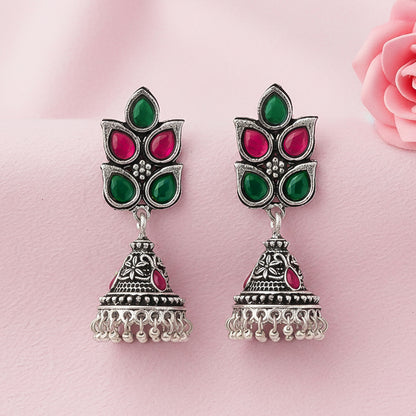 Twinkle drops jhumki earrings (Multicolored)