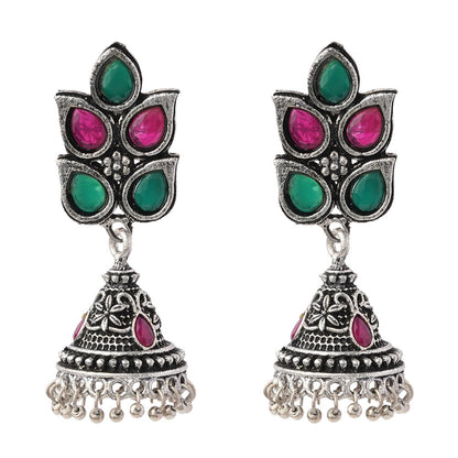 Twinkle drops jhumki earrings (Multicolored)