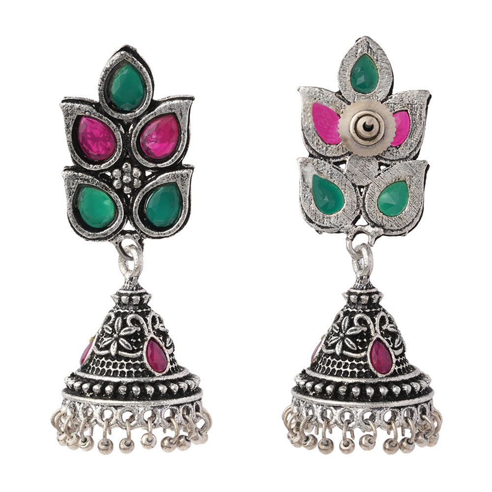 Twinkle drops jhumki earrings (Multicolored)