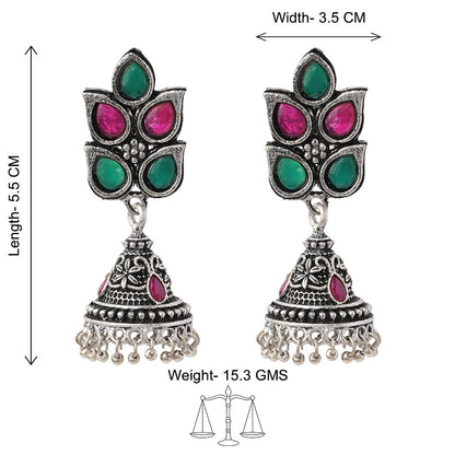 Twinkle drops jhumki earrings (Multicolored)