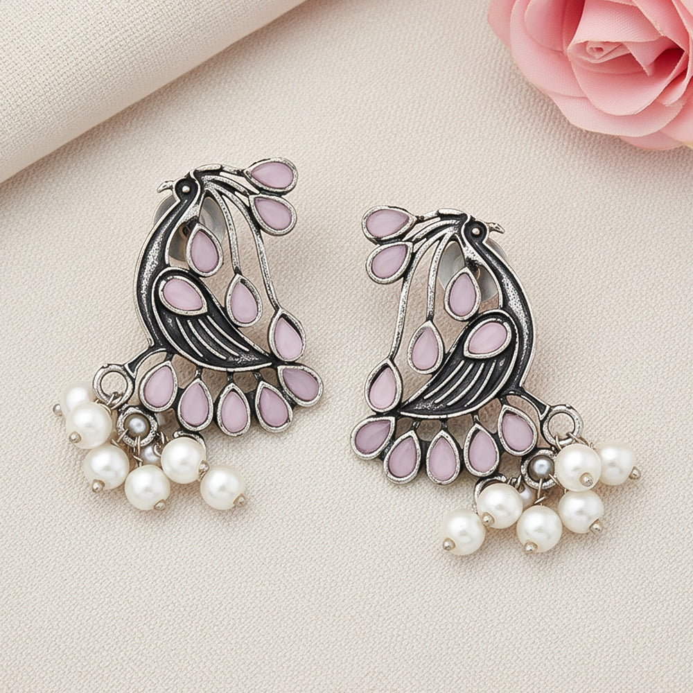 Chirpy Charm Stud earrings (Baby Pink)