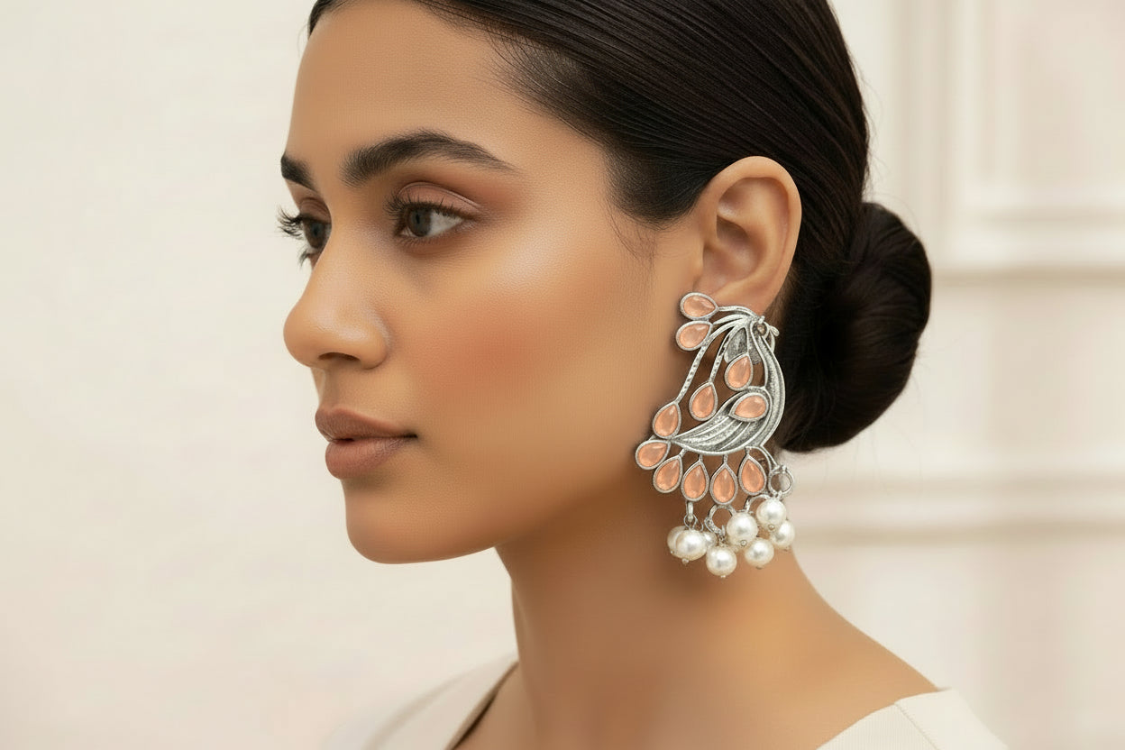 Chirpy Charm Stud earrings (Light Orange)