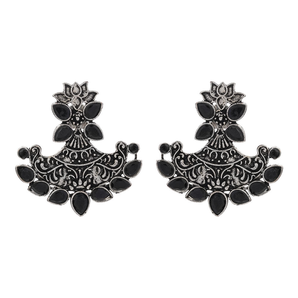 Shimmer and shine dangler earrings (Black)