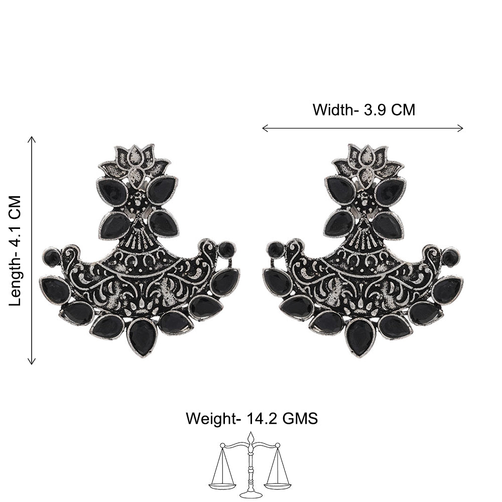 Shimmer and shine dangler earrings (Black)