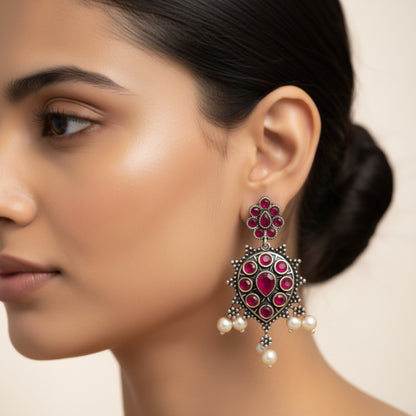 Drop Radiance dangler earrings (Red)