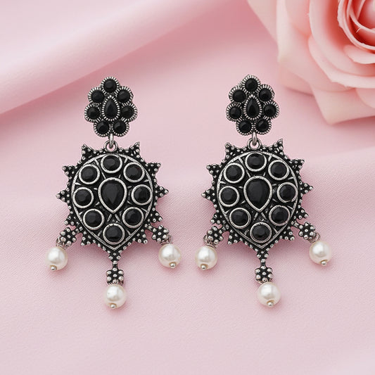 Drop Radiance dangler earrings (Black)
