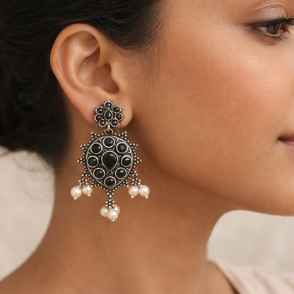 Drop Radiance dangler earrings (Black)