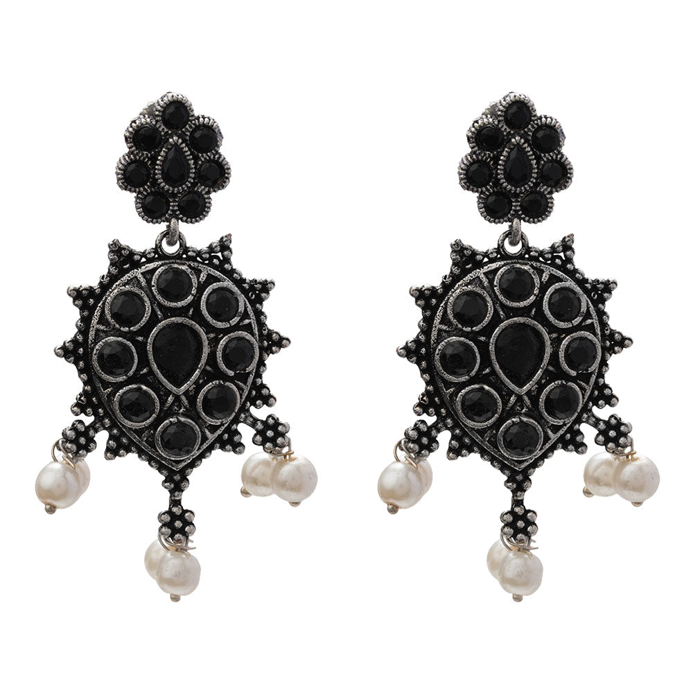 Drop Radiance dangler earrings (Black)