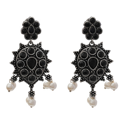 Drop Radiance dangler earrings (Black)
