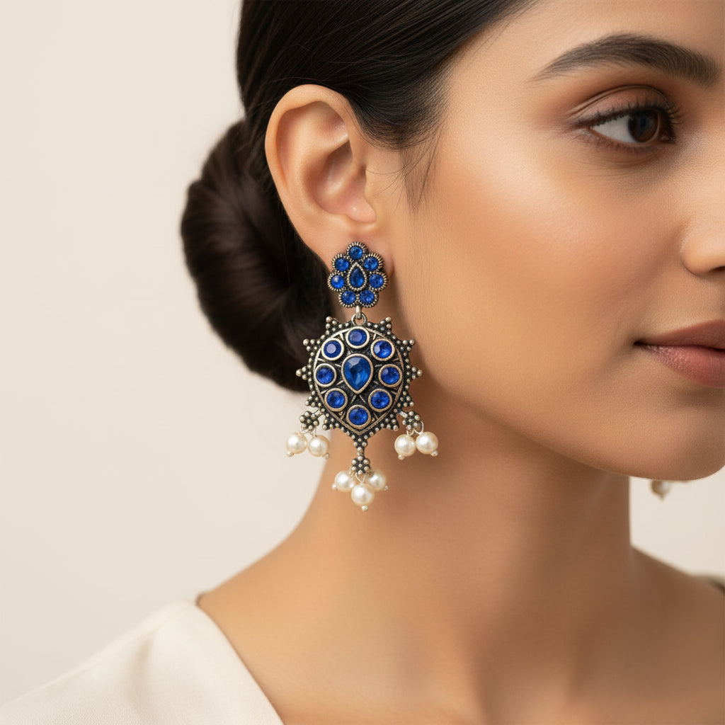 Drop Radiance dangler earrings (Blue)