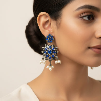 Drop Radiance dangler earrings (Blue)