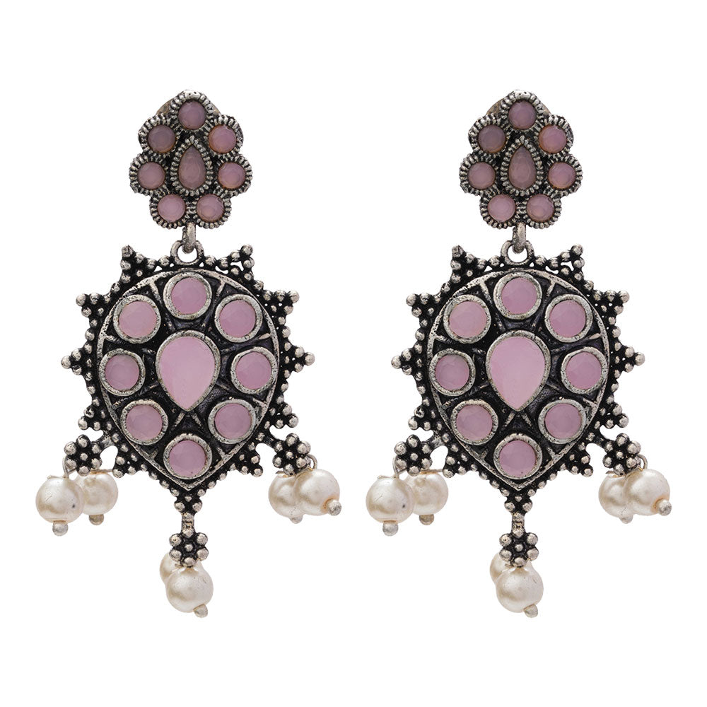 Drop Radiance dangler earrings (Baby Pink)