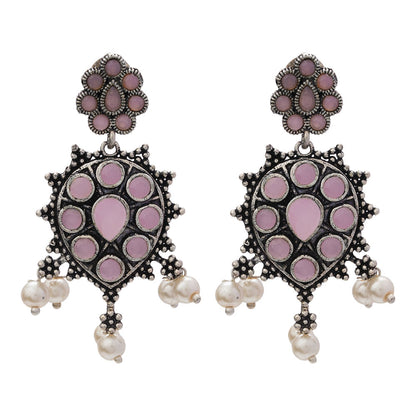 Drop Radiance dangler earrings (Baby Pink)