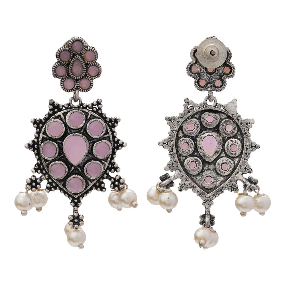 Drop Radiance dangler earrings (Baby Pink)
