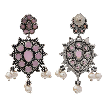 Drop Radiance dangler earrings (Baby Pink)