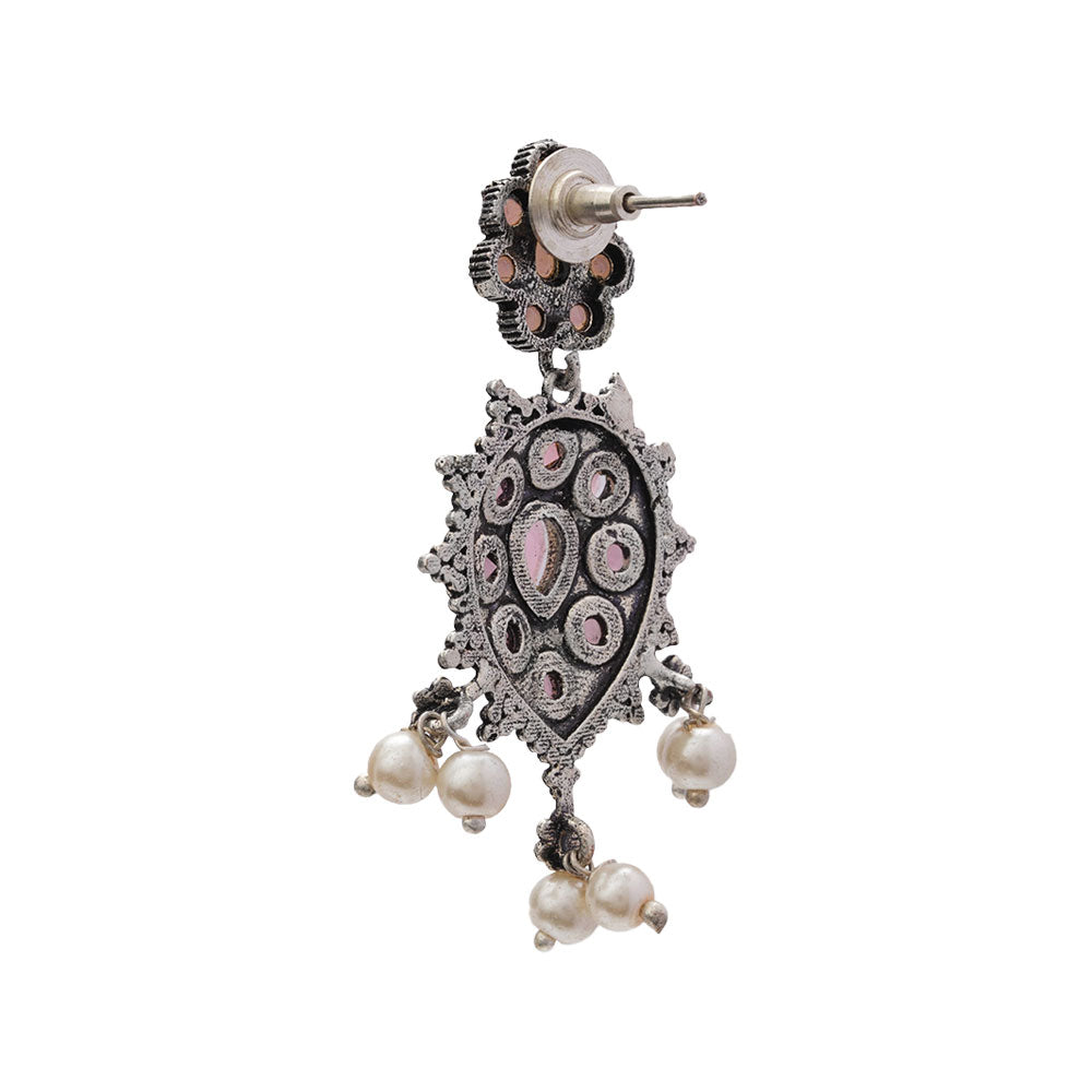 Drop Radiance dangler earrings (Baby Pink)