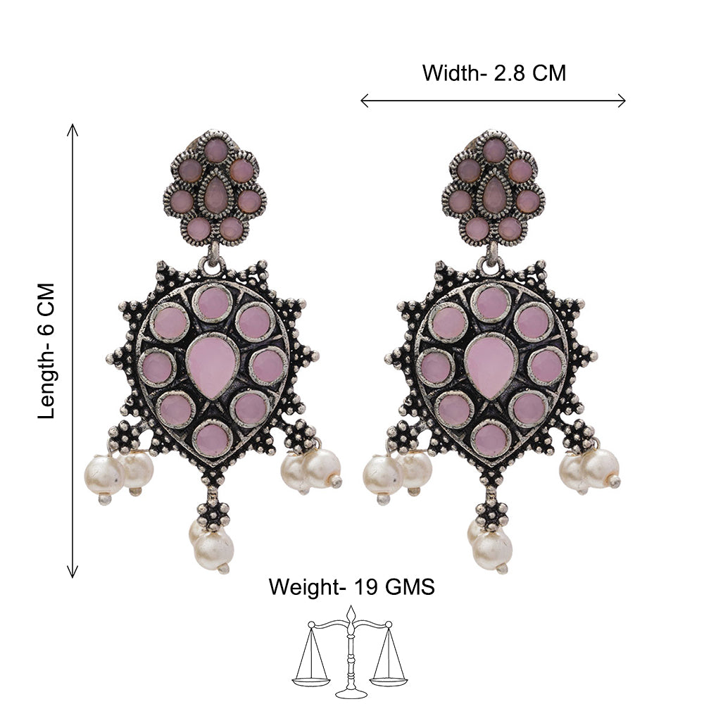 Drop Radiance dangler earrings (Baby Pink)