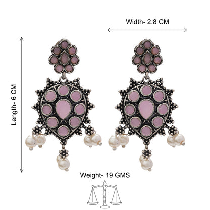 Drop Radiance dangler earrings (Baby Pink)