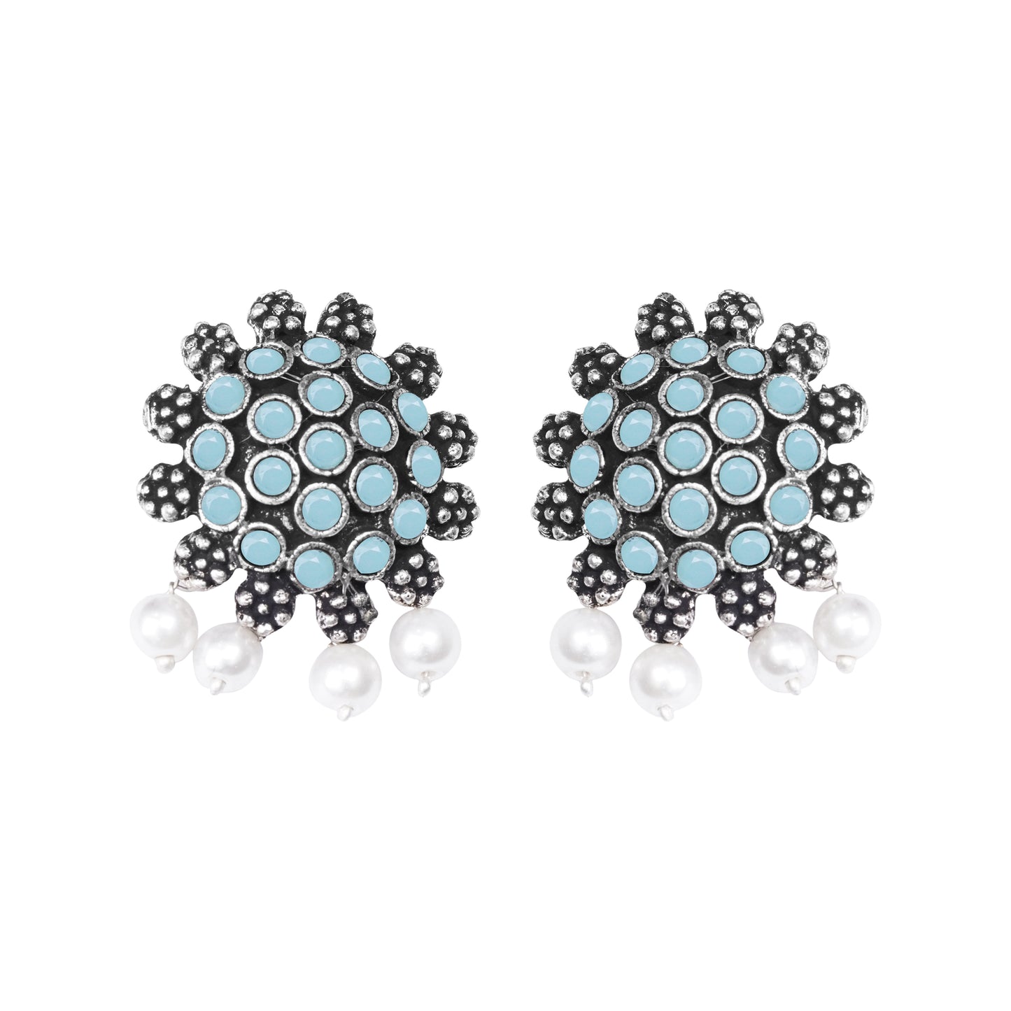 Stone Dome stud earrings (Mint)