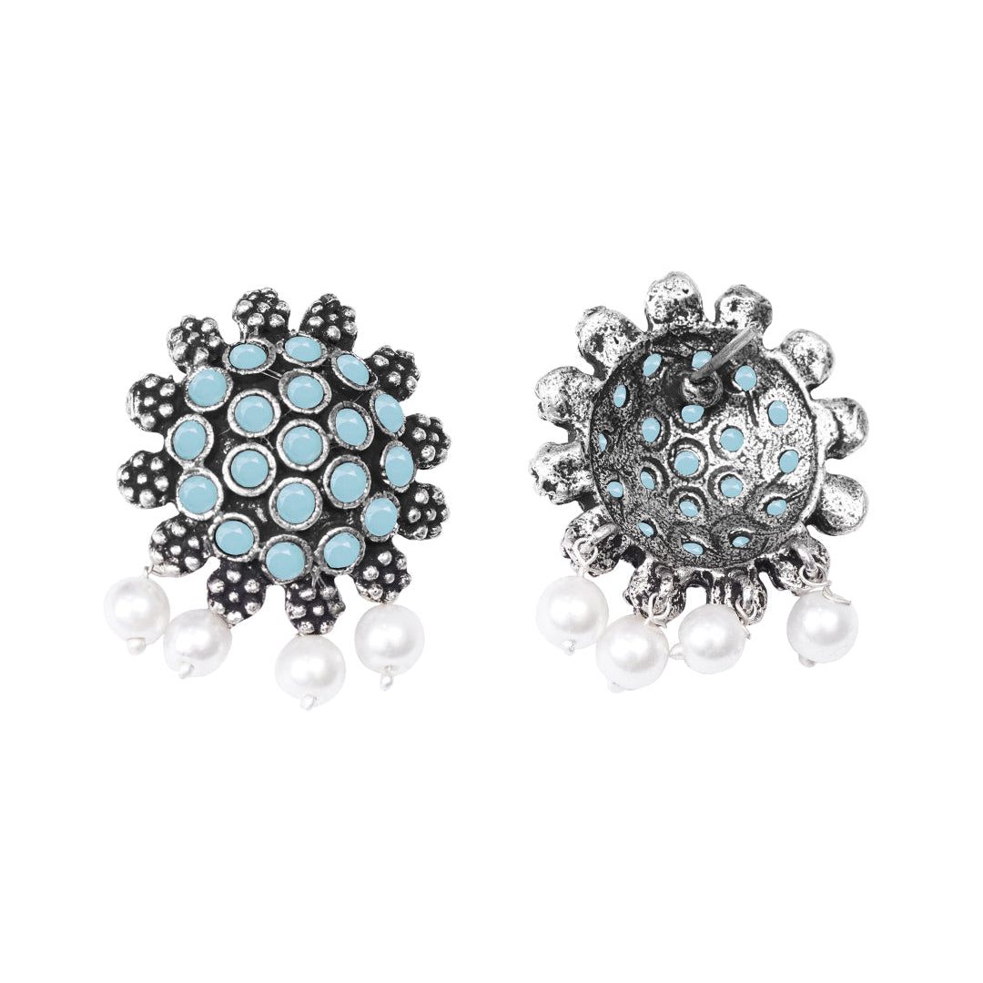 Stone Dome stud earrings (Mint)