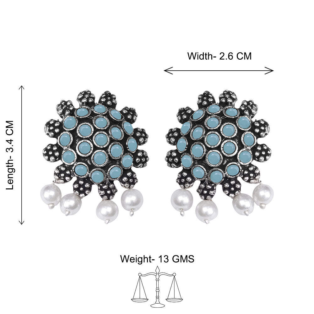 Stone Dome stud earrings (Mint)