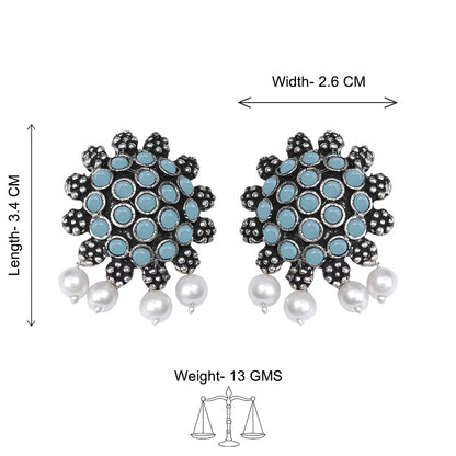 Stone Dome stud earrings (Mint)