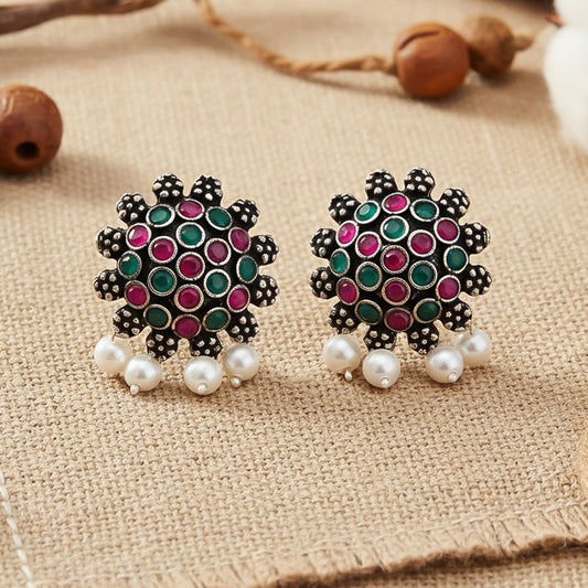 Stone Dome stud earrings (Multicolored)
