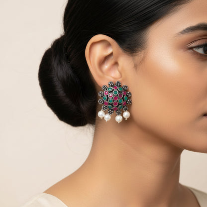 Stone Dome stud earrings (Multicolored)
