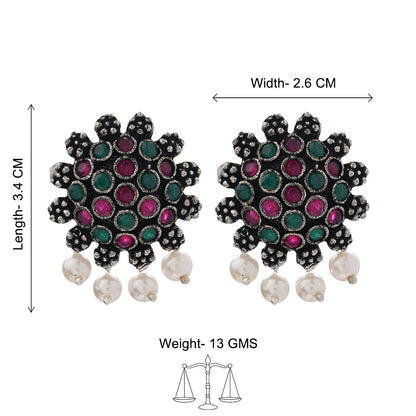 Stone Dome stud earrings (Multicolored)