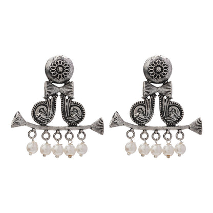 StylishKudi Oxidised Silver Jhumki&Stud Earring ComboSet for Women&girl