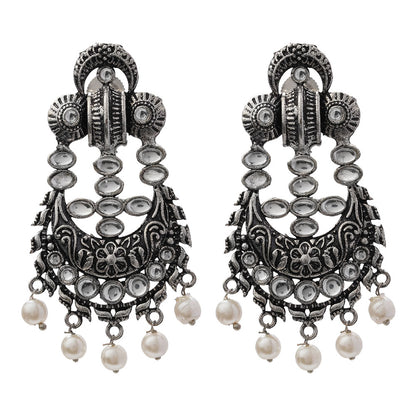 Heritage Bloom pearl stud earrings (White)