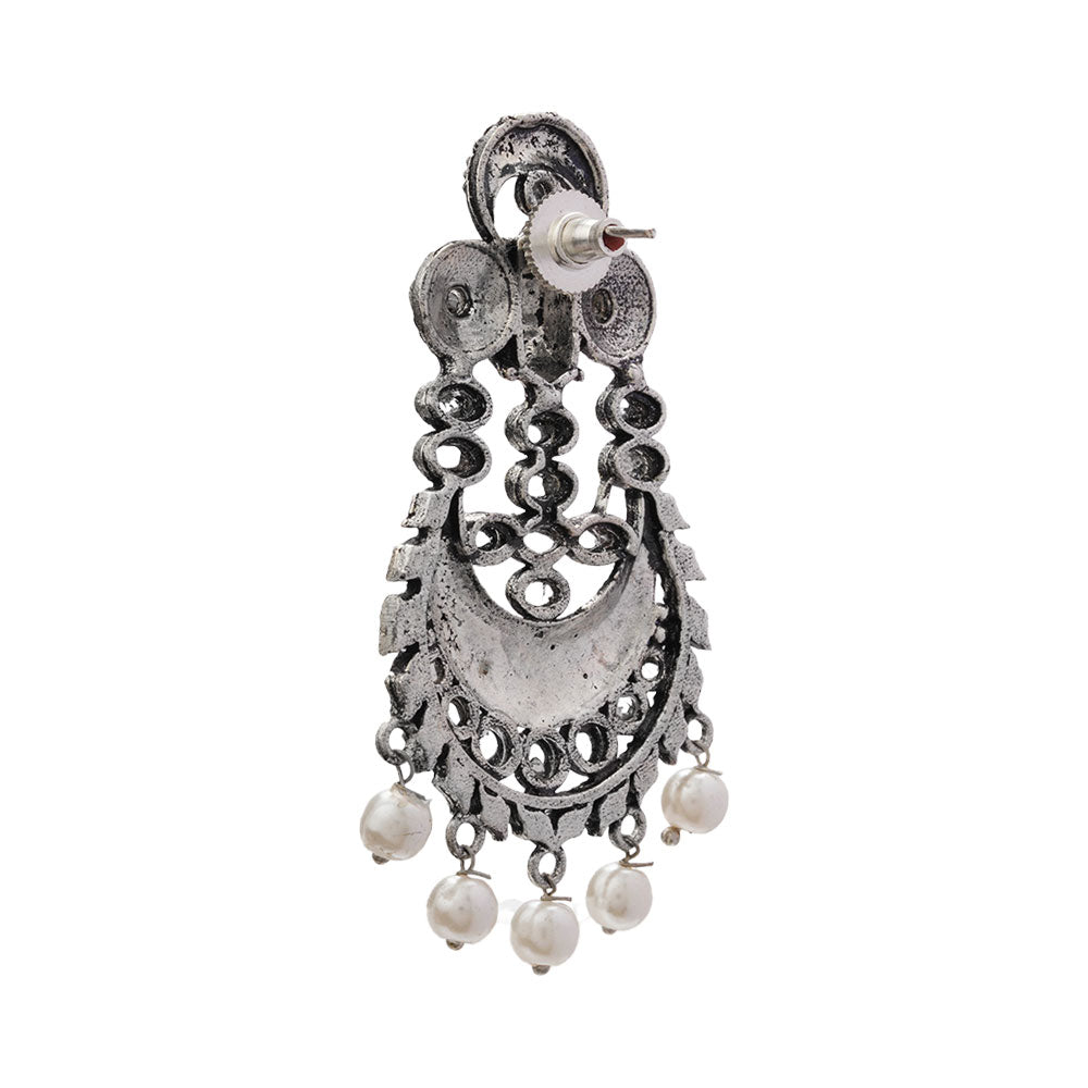 Heritage Bloom pearl stud earrings (White)