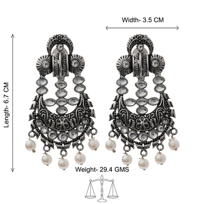 Heritage Bloom pearl stud earrings (White)