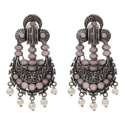 Heritage Bloom pearl stud earrings (Baby Pink)