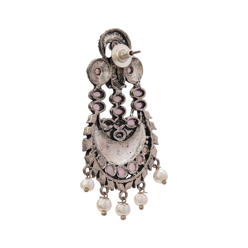 Heritage Bloom pearl stud earrings (Baby Pink)