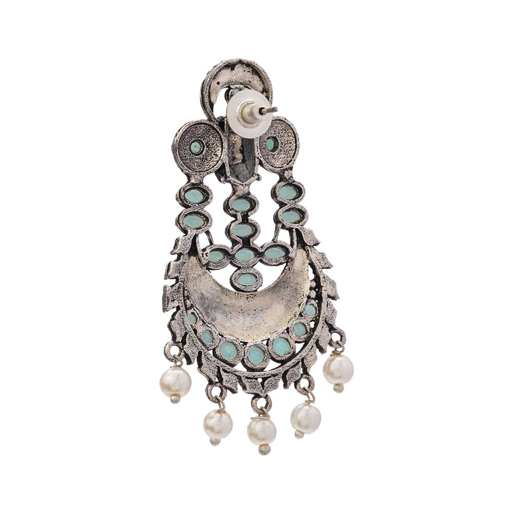 Heritage Bloom pearl stud earrings (Mint)