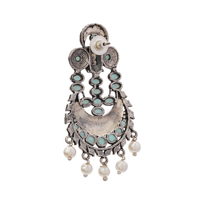 Heritage Bloom pearl stud earrings (Mint)