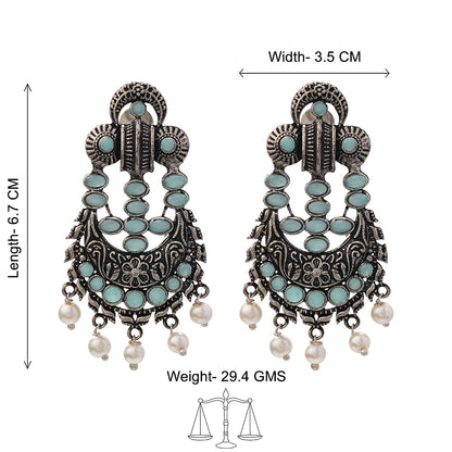 Heritage Bloom pearl stud earrings (Mint)